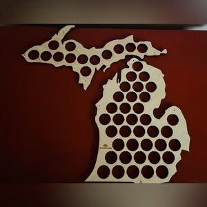 Wooden Michigan Beer Cap Map New never used, smoke & pet free home. Great Gift!